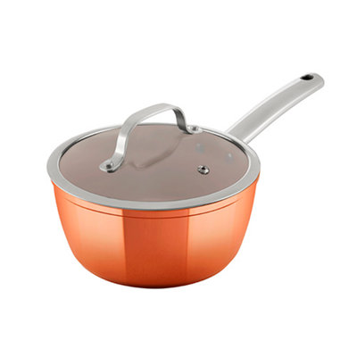 Tower T800017 3pce Copper Saucepans DIY at B&Q