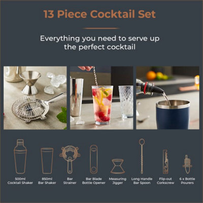 Tower T879030MNB Cavaletto 13pce Cocktail Set