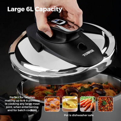 Tower 6 litre pressure cooker hot sale