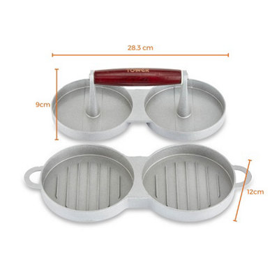 Tower T932010 Double Burger Press with Wood - 5