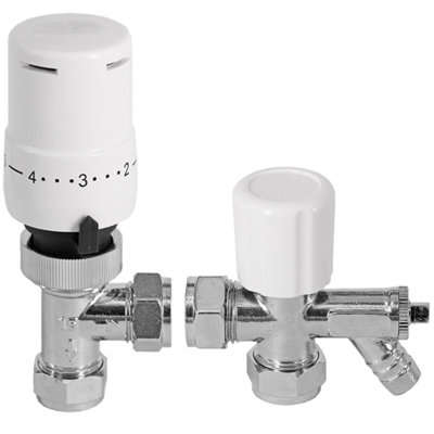 Tower Thermostatic Radiator Valve Chrome Rad Valves Set Drain Off ...