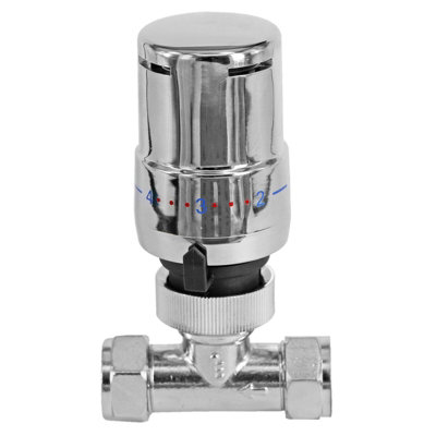 Tower Thermostatic Radiator Valve Straight TRV Rad Lockshield Chrome ...
