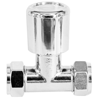 Tower Thermostatic Radiator Valve Straight TRV Rad Lockshield Chrome ...
