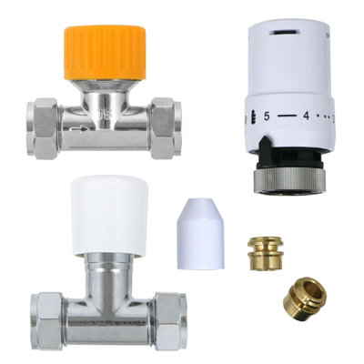 DN15 Straight Backwater Trv Lockshield Valve Brass Radiator Valve For Hvac System