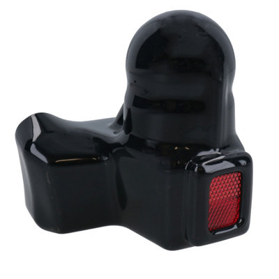 BLACK CAR/TRAILER/CARAVAN TOWBALL/TOWING BALL/TOW BAR COVER WITH RED REFLECTOR main image 0