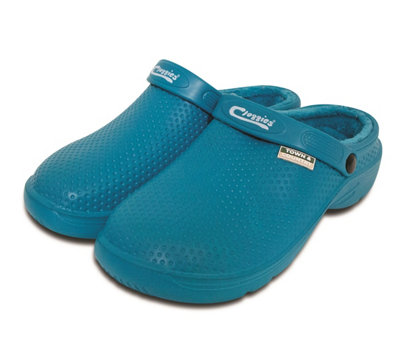 Town & Country Garden ,Clogs Outdoor/Indoor shoes.  Teal with Fleece lining. Size 4