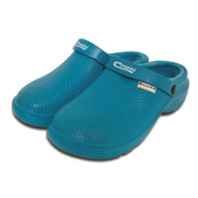 Town & Country Garden ,Clogs Outdoor/Indoor shoes.  Teal with Fleece lining. Size 4