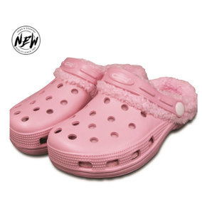 Town & Country Kids Pink Fleecy Clogs/Cloggies,Flexible and Ultra-Lightweight with Elastic EVA Material Kids Size 11