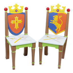 Toy Furniture Knights and Dragons Set of 2 Chairs - L30 x W28 x H70 cm - Green/Blue
