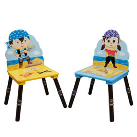 Toy Furniture Pirate Island Set of 2 Chairs B - L36 x W36 x H58 cm - Blue