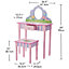 Toy Furnituremagic Garden Play Vanity Table and Stool Set - L67 x W31 x H99 cm - Pink/Green