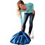 Toy Storage Play Mat Drawstring Bag - Blue Polyester Bag with Handle & 4 Net Pockets - Measures 1.5m Diameter