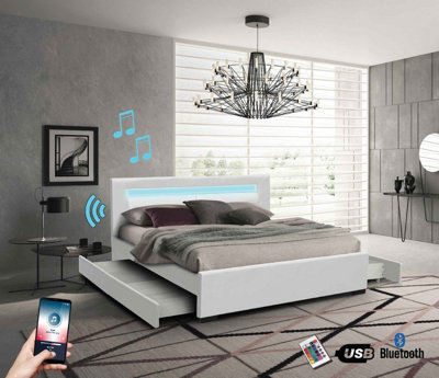 Toyko Double 4 FT 6 RGB Colour Changing LED Bluetooth Speaker White