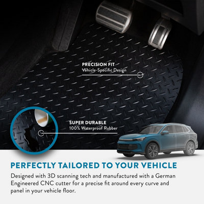 5mm Heavy-Duty Rubber Boot Mat To Fit Toyota Avensis Saloon Hatchback 2003-2009 | UK