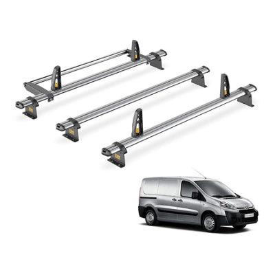 Toyota ProAce 3 Bar Roof Rack + Ladder Roller for 2013-2016 (Low (H1) Roof with Rear Barn Doors) - Van Guard Trade