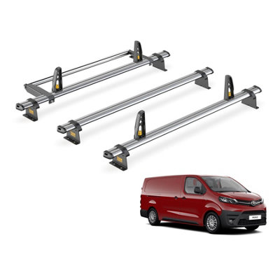 Toyota ProAce 3 Bar Roof Rack + Ladder Roller for 2016+ (Long Wheelbase) - Van Guard Trade