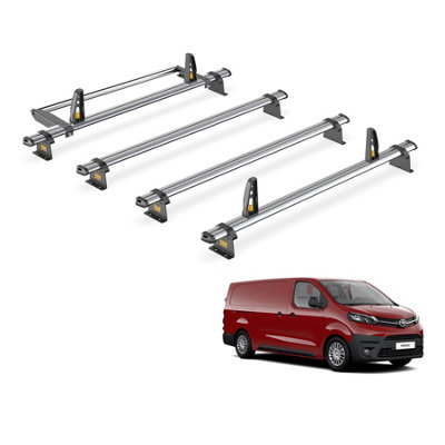 Toyota ProAce 4 Bar Roof Rack + Ladder Roller for 2016+ (Long Wheelbase) - Van Guard Trade