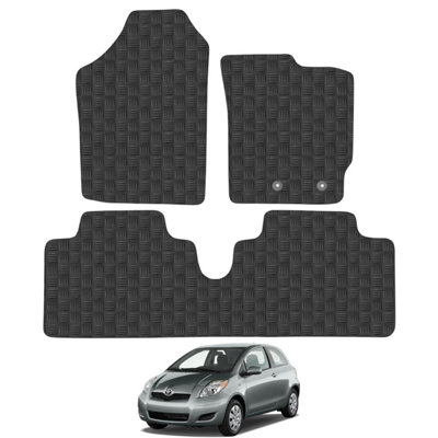 Toyota Yaris 2006-2011 Car Floor Mats Rubber Tailored Fit 4pcs Set Heavy-Duty