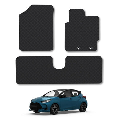 Toyota Yaris 2011-2020 Car Floor Mats Rubber Tailored Fit 3 Pieces Set ...