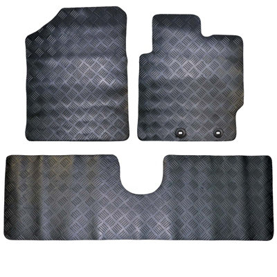 Toyota Yaris Tailored Car Floor Mats Mk3 2011 to 2020 Rubber 3pc Set Black