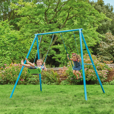 TP Deluxe Double Metal Swing Set