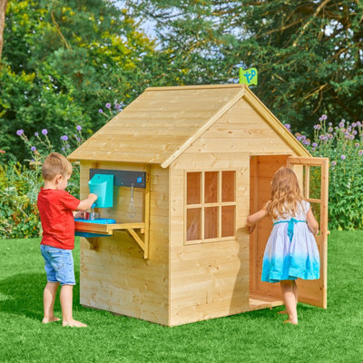 TP Hideaway Wooden Playhouse with Mud Kitchen FSC certified