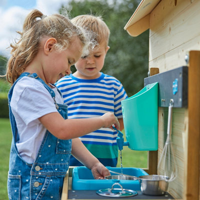 TP Hideaway Wooden Playhouse with Mud Kitchen FSC certified