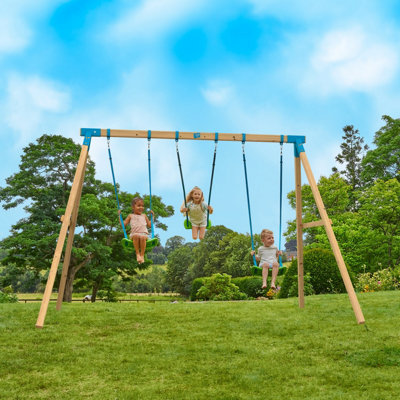 TP Kingswood Triple Squarewood Swing Set - FSC certified