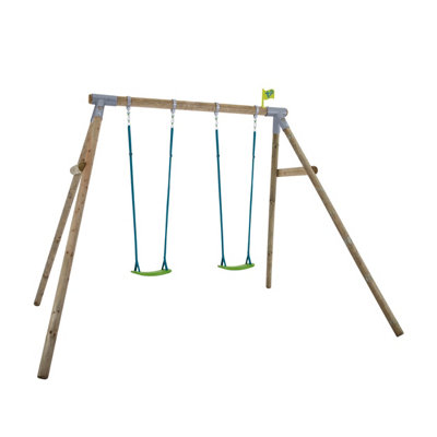 TP Knightswood Double Wooden Swing Set - FSC certified