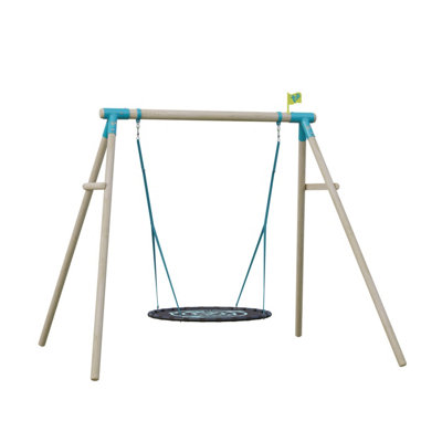 TP Knightswood Double Wooden Swing Set With Giant Nest Swing - FSC certified