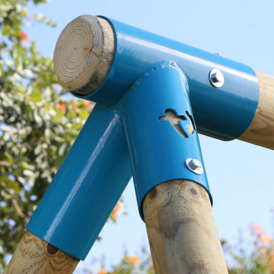 TP Knightswood Double Wooden Swing Set With Giant Nest Swing - FSC certified