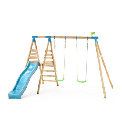 TP Knightswood Double Wooden Swing & Slide Set - FSC certified