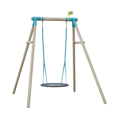 TP Knightswood Single Wooden Swing Set With Nest Swing - FSC certified