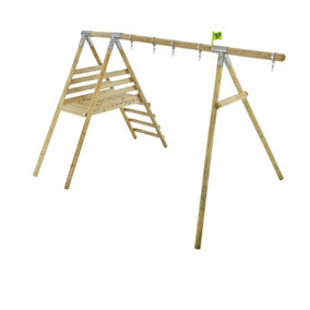 TP Knightswood Wooden Double & Deck Swing Frame with Extension - FSC certified