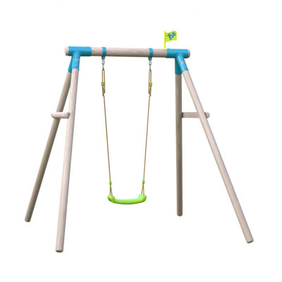 TP Single Compact Roundwood Swing Set - FSC certified