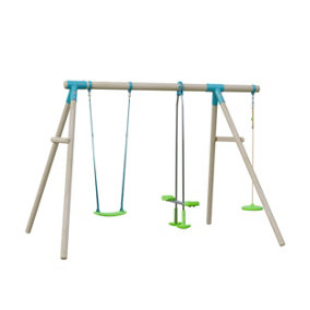 TP Wooden Compact Triple Swing Set - FSC certified