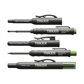 Tracer AMK3 Deep Hole Construction Pencil and Permanent Marker Pen and 120mm Lead Set