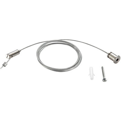 Track Lighting Suspension Kit - 200mm to 3000mm - 25kg Limit - Bright Zinc