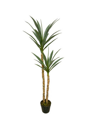Tradala 4ft Large Lush Green Artificial Yukka Tree 130cm Tall in Plant ...