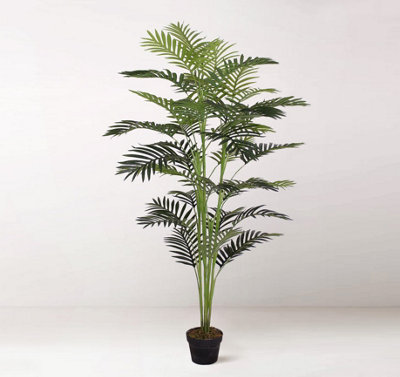 Tradala 5ft Lush Artificial Tree Palm 150cm / 5ft Tall with Real Wood ...