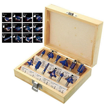 Trade 12 Piece TCT Router Bit Set Cutter 1/4