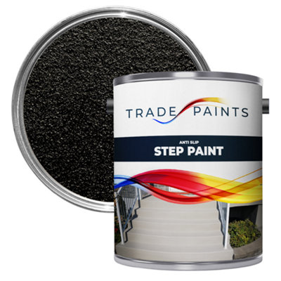 Trade Paints Anti-Slip Doorstep & Floor Paint - Black - Suitable For Brick, Concrete, Masonry, Wood, Metal Surfaces - 1L