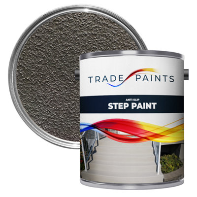 Trade Paints Anti-Slip Doorstep & Floor Paint - Dark Grey - Suitable For Brick, Concrete, Masonry, Wood, Metal Surfaces - 1L