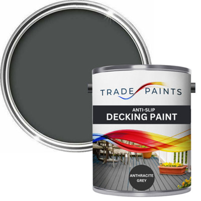 Trade Paints Decking Paint - Anti Slip - Anthracite Grey - 5L