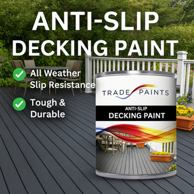 Trade Paints Decking Paint - Anti Slip - Black - 5L