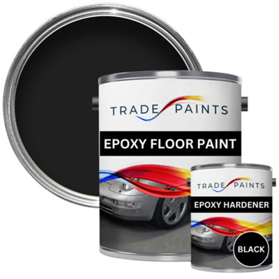 Trade Paints Epoxy Floor Paint For Concrete, Stone - Black - 5L