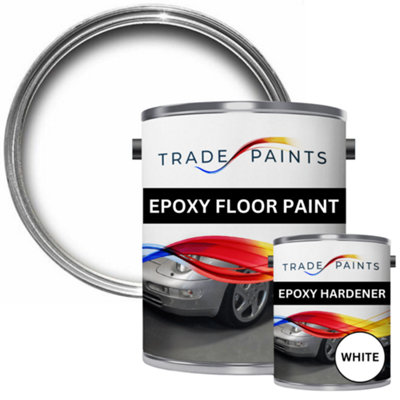 Trade Paints Epoxy Floor Paint For Concrete, Stone - White - 5L