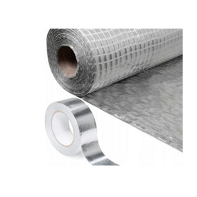Trade Store Vapour Barrier Membrane + Aluminium Tape Set - Insulating Aluminium Foil Barrier - Use for Flooring Insulation - Roof