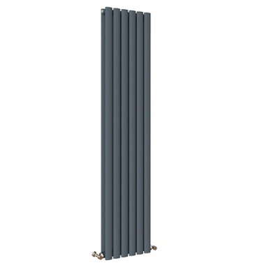 Traditional 2 Column Cast Iron Radiator Anthracite Finish, 600mm x ...