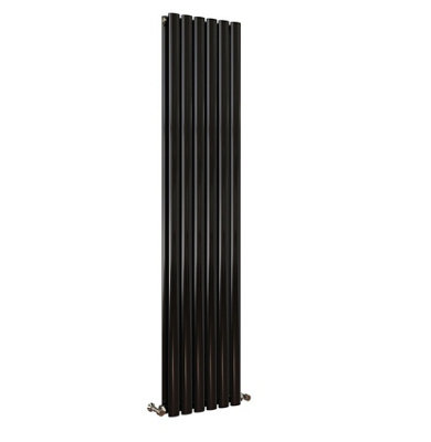 Traditional 2 Column Cast Iron Radiator Black Finish, 600mm x 425mm, Wall-Mounted